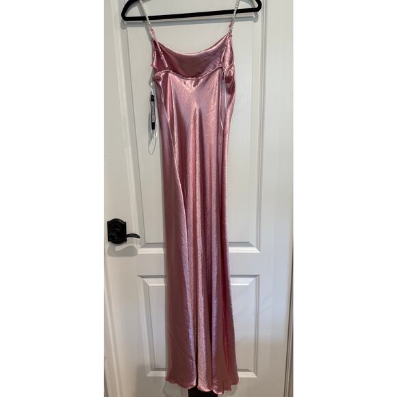 MSRP $129 HAMMERED SATIN COWL NECK PEARL STRAP MAXI DRESS S | SAME DAY SHIP - Picture 5 of 10